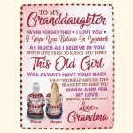 To My Granddaughter - Personalized Blanket - Birthday Christmas Gift For Granddaughters, Grandkids Big Size - Image 3