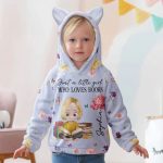 A Little Girl Who Loves Books - Personalized Kid Fleece Hooded Sweatshirt With Ears - Image 3
