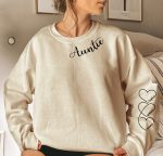 Auntie Gift Custom Her Children's Names - Personalized Sweatshirt - Image 2