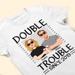 Couples Double Trouble Since - Personalized Matching Couple Shirts - Image 8