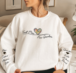 First Mom Now Grandma Custom Names On Sleeve - Personalized Sweatshirt - Image 4