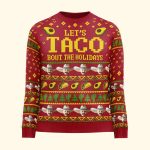 Let's Taco Bout The Holidays - Personalized Photo Ugly Sweater - Image 3
