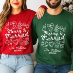 Merry And Married Couple Matching Sweatshirts - Personalized Sweatshirts - Image 2