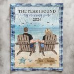The Year I Found My Missing Piece Couple Gift - Personalized Blanket Big Size - Image 7