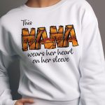 This Basketball Mom Wear Her Heart On Her Sleeve - Personalized Sweatshirt - Image 5