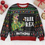 Tree Rex Custom Name - Personalized Ugly Sweater - Image 2
