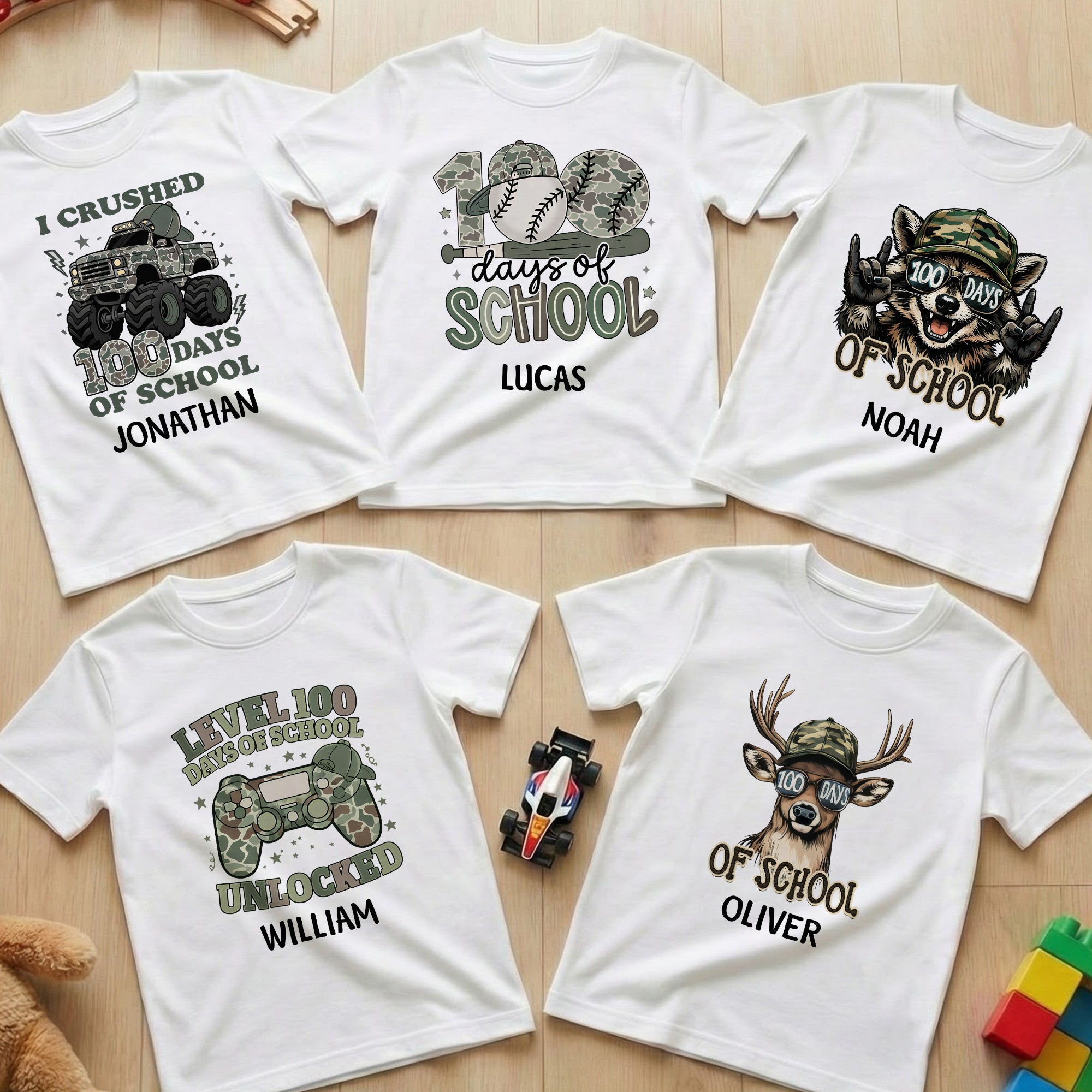 100-Days-Of-School-Camo-Style-Gift-For-Kid-Personalized-Shirt_1.jpg 100 Days Of School Camo Style Gift For Kid - Personalized Shirt - Image 1