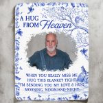 A Hug From Heaven Toile De Jouy Memorial Gift Memory Blanket - Personalized Photo Blanket Big Size - Image 2