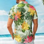 Aloha Funny Abs With Tropical Flowers - Custom Hawaiian Shirts - Image 3