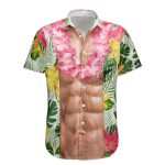 Aloha Funny Abs With Tropical Flowers - Custom Hawaiian Shirts - Image 6
