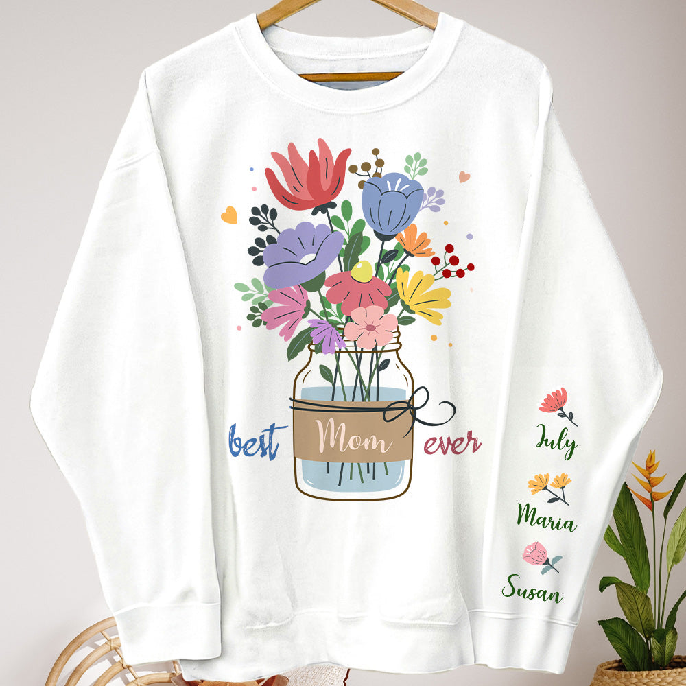 Best-Mom_-Grandma_-Mama-Ever-Floral-Custom-Kids_-Names-Personalized-Sweatshirt_1.jpg Best Mom, Grandma, Mama Ever Floral Custom Kids' Names - Personalized Sweatshirt - Image 1