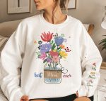 Best Mom, Grandma, Mama Ever Floral Custom Kids' Names - Personalized Sweatshirt - Image 2