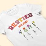 Besties Est Birthflower Friend Gift - Personalized Sweatshirt - Image 5