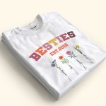 Besties Est Birthflower Friend Gift - Personalized Sweatshirt - Image 3