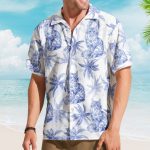 Cat Lover Chinoiserie Toile De Jouy Style - Personalized Hawaiian Shirt - Image 3