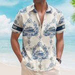 Cruise Ship Nautical Pattern - Personalized Hawaiian Shirt - Image 2