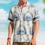 Cruise Ship Nautical Pattern - Personalized Hawaiian Shirt - Image 4
