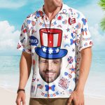 Custom Face Funny Happy 4th Of July - Personalized Photo Hawaiian Shirt - Independence Day Shirt