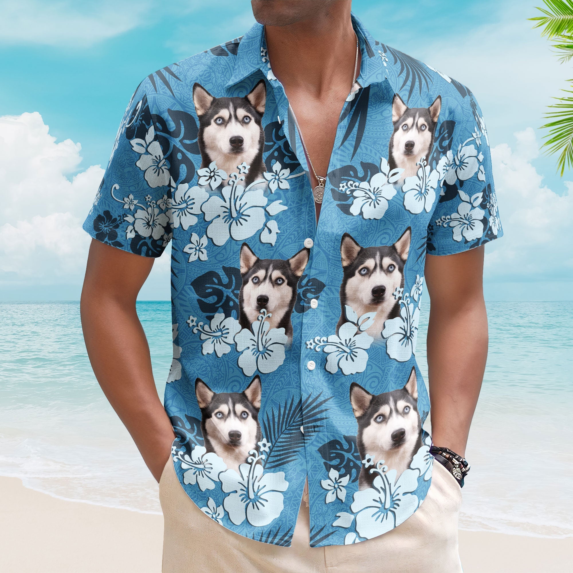 Custom-Face-Funny-Photo-Tropical-Hibiscus-Hawaii-Tribal-For-Men_-Women-Custom-Photo-Hawaiian-Shirts1.jpg Custom Face Funny Photo Tropical Hibiscus Hawaii Tribal For Men, Women - Custom Photo Hawaiian Shirts - Image 1
