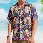 Custom Face Photo Mexican Hawaiian Shirt Skull Pattern - Custom Photo Hawaiian Shirts - Image 2
