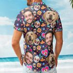 Custom Face Photo Mexican Hawaiian Shirt Skull Pattern - Custom Photo Hawaiian Shirts - Image 4