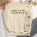 Custom Favorite Bible Verse With Birth Flower - Personalized Sweatshirt