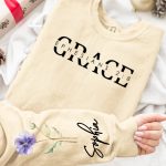 Custom Favorite Bible Verse With Birth Flower - Personalized Sweatshirt - Image 3