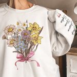 Custom Kid Birth Month Flower On Sleeves For Grandma, Mum - Personalized Sweatshirt - Image 3