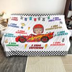 Custom Kid Face Car Toys Affirmation Gift - Personalized Photo Blanket Big Size - Image 4