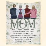 Think Of This As A Hug From Mom To You - Personalized Blanket - Memorial, Mother's Day Gift For Family Members Big Size