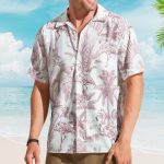 Flamingo Mermaid Unicorn Butterfly Toile De Jouy - Personalized Hawaiian Shirt - Image 3