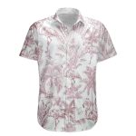 Flamingo Mermaid Unicorn Butterfly Toile De Jouy - Personalized Hawaiian Shirt - Image 4