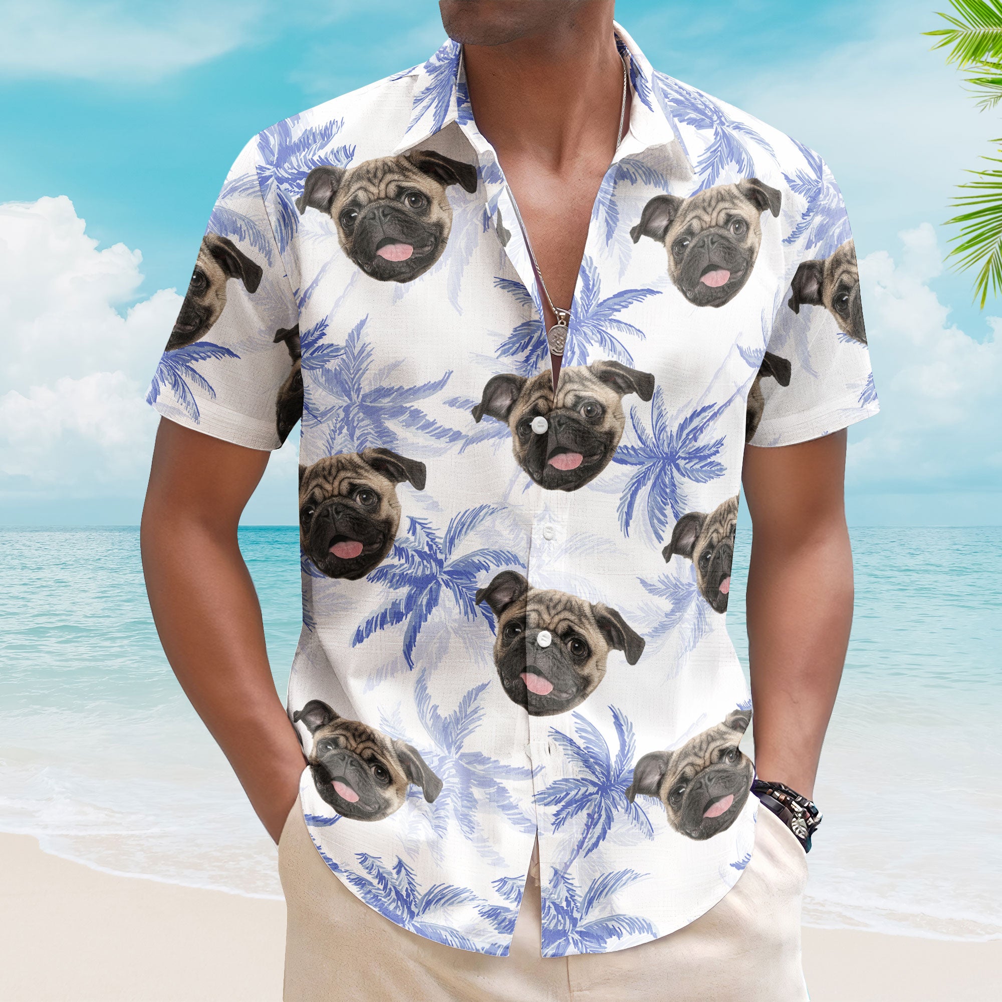 Funny-Pet-Face-Personalized-Photo-Hawaiian-Shirt_1.jpg Funny Pet Face - Personalized Photo Hawaiian Shirt - Image 1