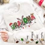 Grandma Claus Custom Name Christmas Light - Personalized Sweatshirt - Image 2