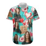 Happy Valentine's Day - Personalized Photo Hawaiian Shirt - Image 2