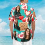 Happy Valentine's Day - Personalized Photo Hawaiian Shirt - Image 6