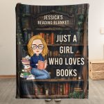 Just A Girl Who Loves Books - Personalized Blanket - Gift For Daughter Big Size