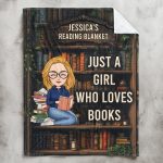 Just A Girl Who Loves Books - Personalized Blanket - Gift For Daughter Big Size - Image 2