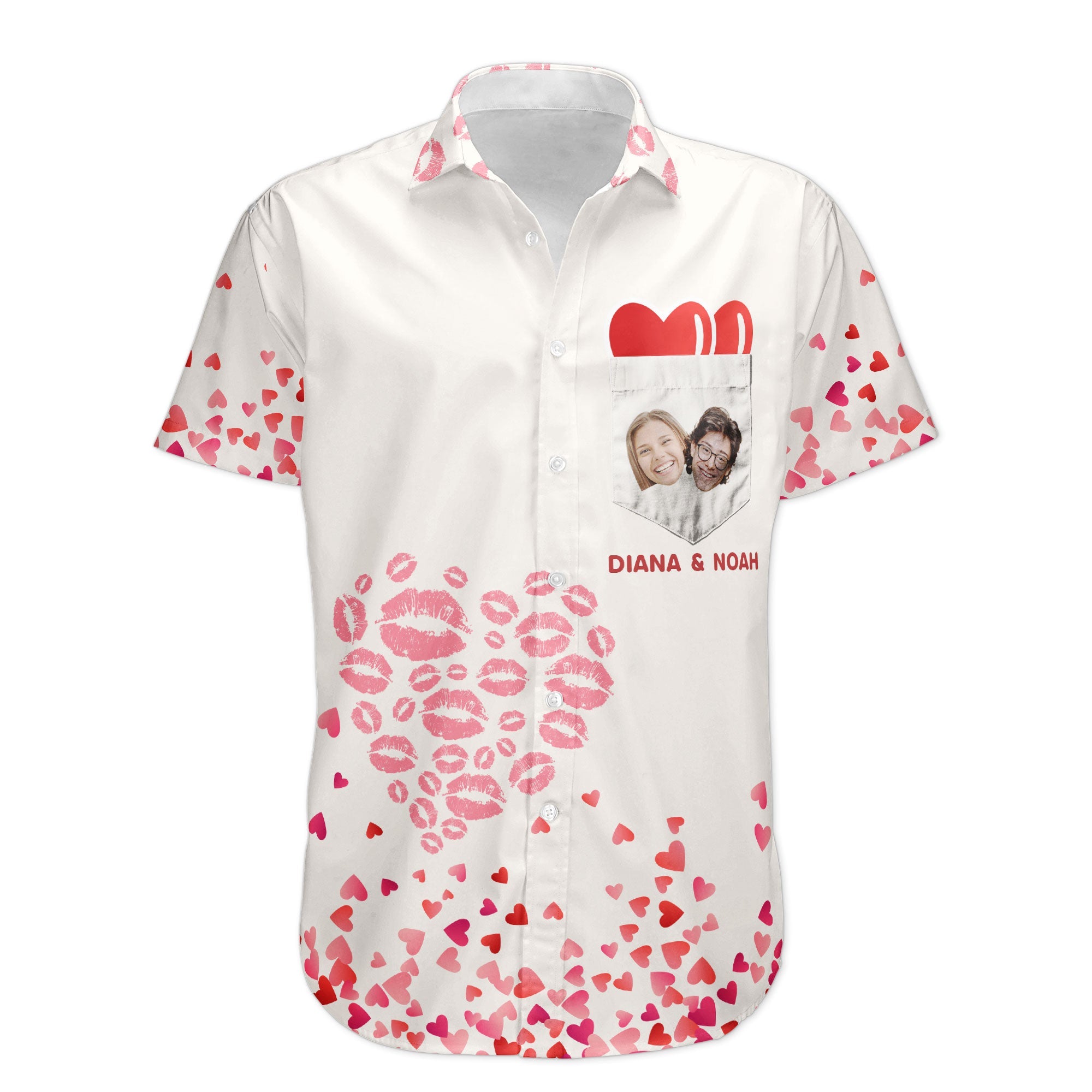 Love-Forever-Personalized-Hawaiian-Shirt_1.jpg Love Forever - Personalized Hawaiian Shirt - Image 1
