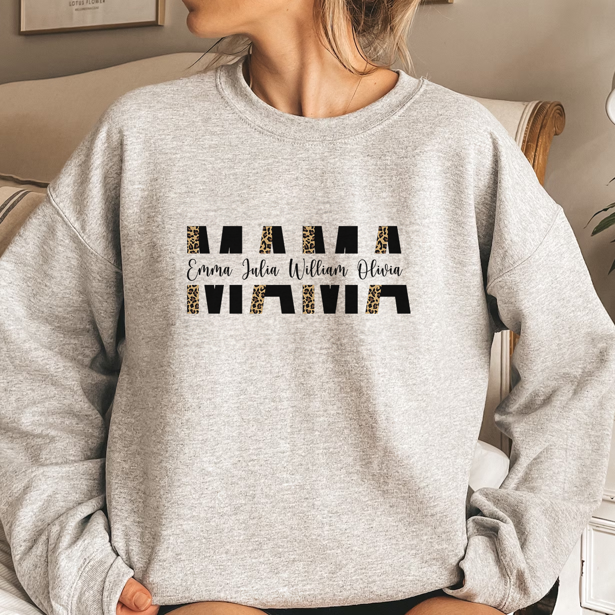 Mama-And-Her-Children-Personalized-Sweatshirt_1.png Mama And Her Children - Personalized Sweatshirt - Image 1
