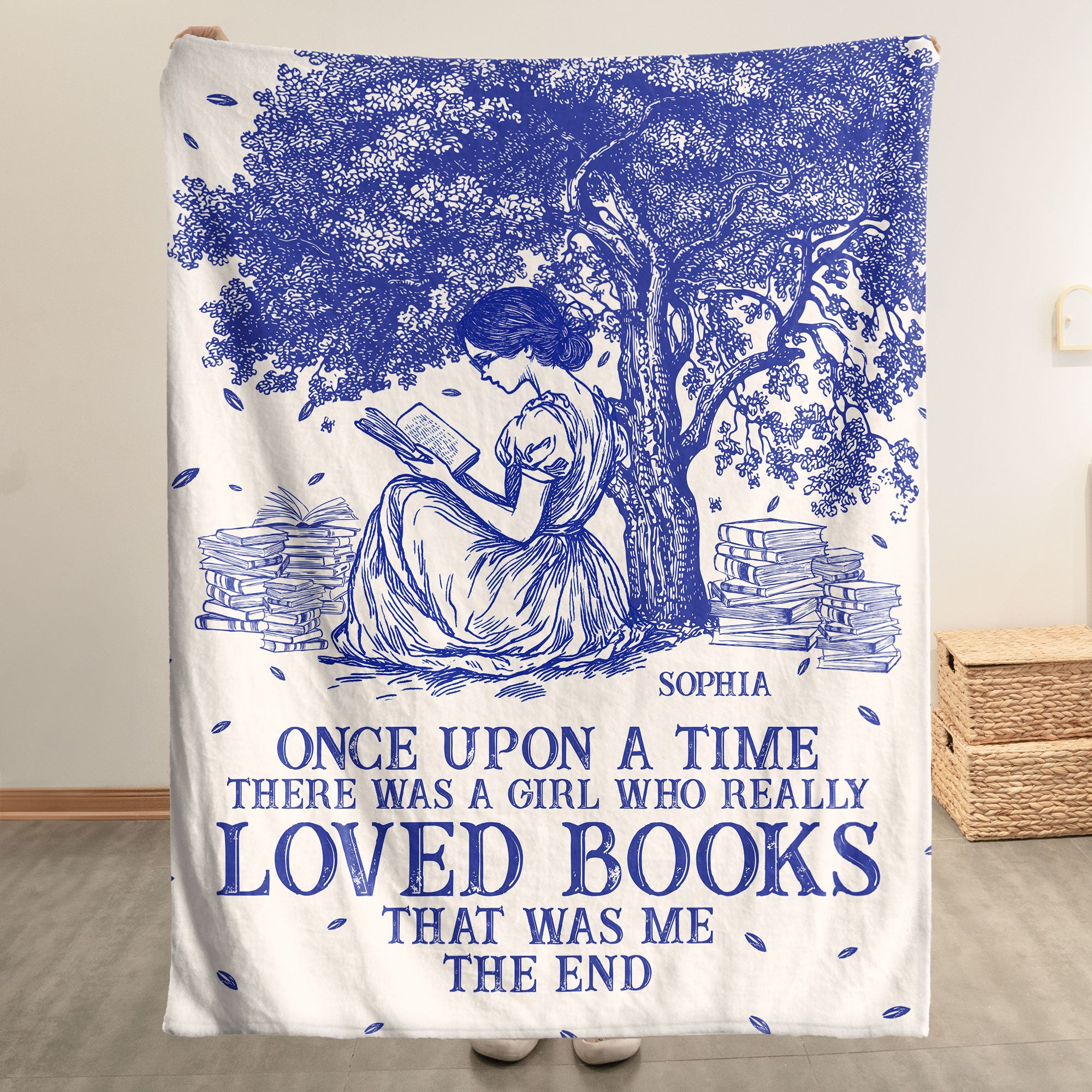 Once-Upon-A-Time-Chinoiserie-Toile-De-Jouy-Personalized-Blanket_1.jpg Once Upon A Time Chinoiserie Toile De Jouy - Personalized Blanket Big Size - Image 1