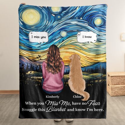 Snuggle This Blanket Memorial Gifts For Loss Of Pets Van Gogh Style - Personalized Blanket Big Size