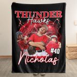 Sport Lovers - Basketball, Football, Baseball, Soccer, Or Softball Boy, Girls - Personalized Photo Blanket Big Size
