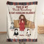 This Is My Book Reading & Cat Cuddling Blanket - Personalized Blanket Big Size