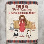 This Is My Book Reading & Cat Cuddling Blanket - Personalized Blanket Big Size - Image 2