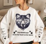 This Mama Bear Wears Her Heart On Her Sleeve - Up To 12 Names - Personalized Sweatshirt - Image 2