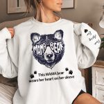 This Mama Bear Wears Her Heart On Her Sleeve - Up To 12 Names - Personalized Sweatshirt - Image 4