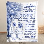 To My Daughter Toile De Jouy Style - Personalized Blanket Big Size