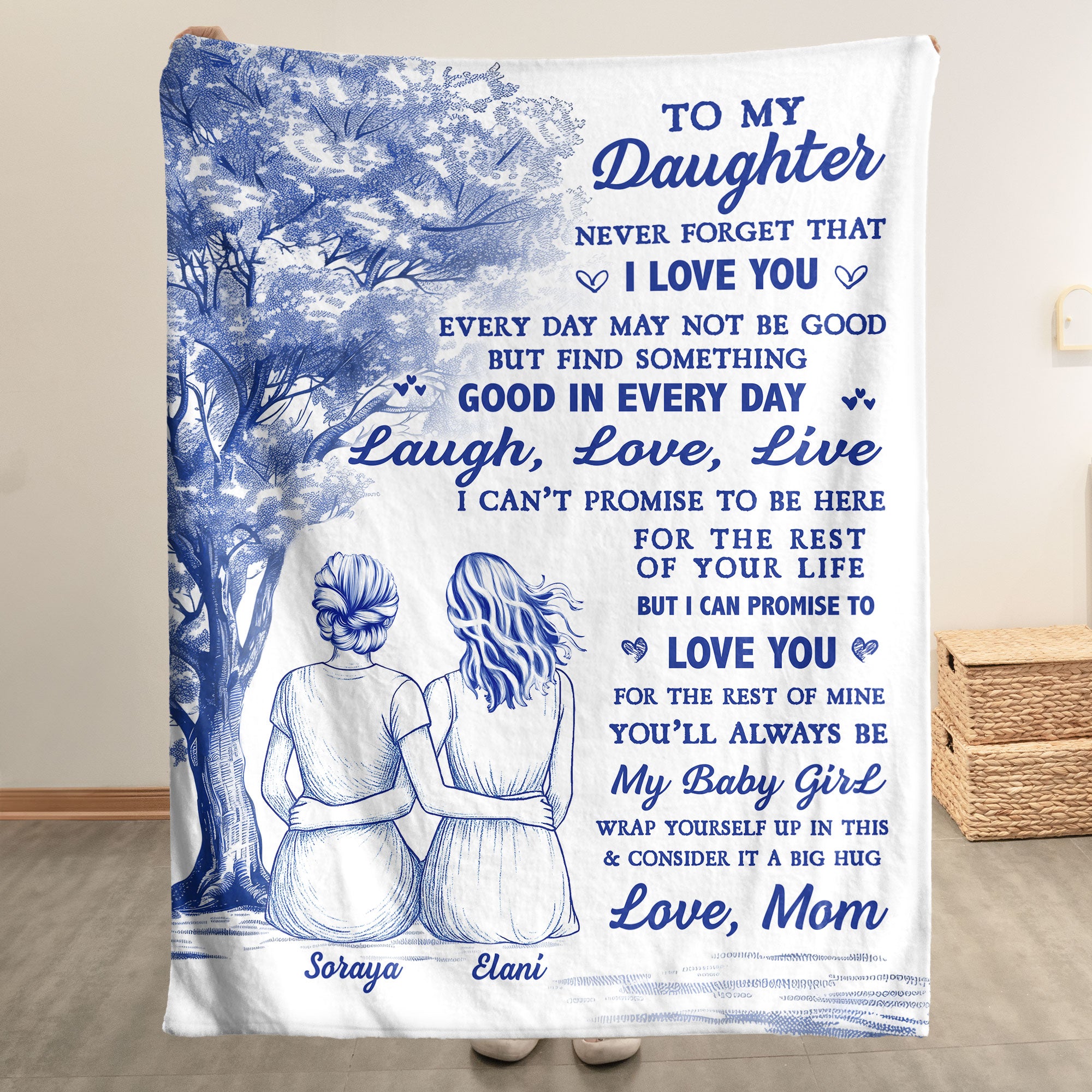 To-My-Daughter-Toile-De-Jouy-Style-Personalized-Blanket_1.jpg To My Daughter Toile De Jouy Style - Personalized Blanket Big Size - Image 1