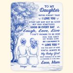 To My Daughter Toile De Jouy Style - Personalized Blanket Big Size - Image 2